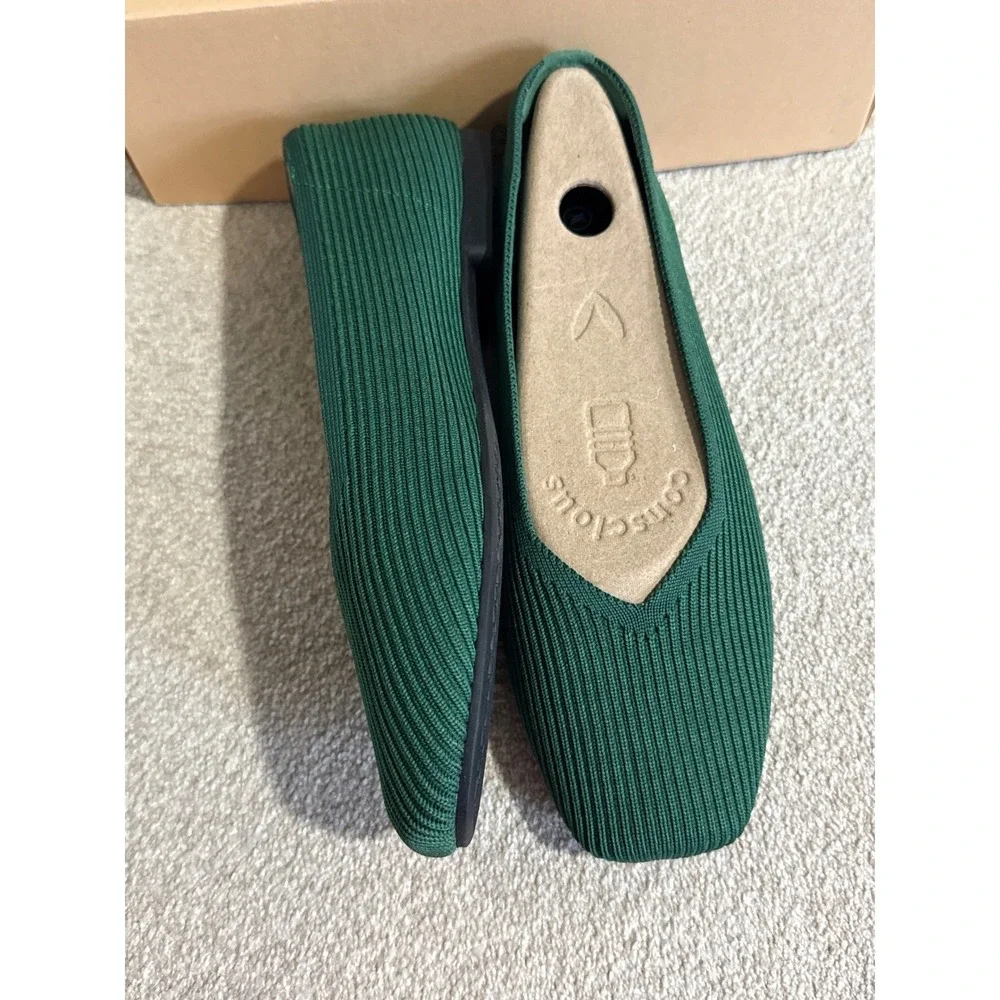 VIVAIA Margot 2.0 Forest Green Knit Ballet Flats EU/38.5 US/7.5